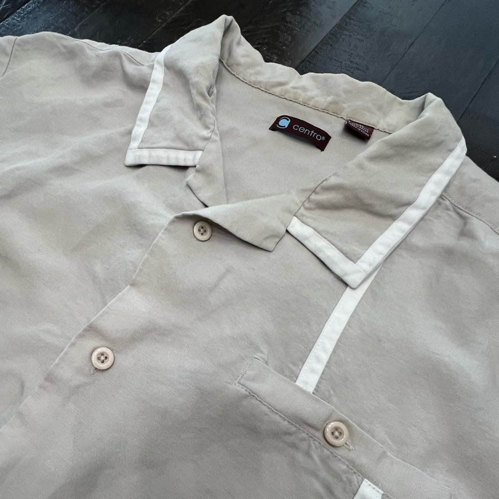 Centro Beige Button-Up Shirt